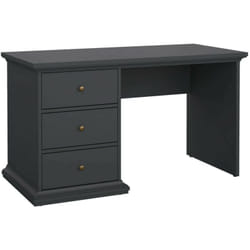 Dmora - Scrivania Agia, Scrittoio multiuso, Tavolo per ufficio porta pc, Piano di lavoro, 130x62 h74 cm, Grigio