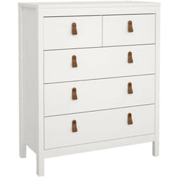 Dmora - Cassettiera Nicholas, Settimino multiuso, Comò camera da letto, Mobile con cassetti, 82x38 h99 cm, Bianco