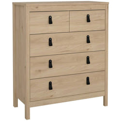Cassettiera Nicholas, Settimino multiuso, Comò camera da letto, Mobile con cassetti, 82x38 h99 cm, Rovere - Dmora
