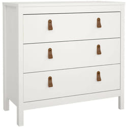 Cassettiera Sagar, Settimino multiuso, Comò camera da letto, Mobile con cassetti, 82x38 h80 cm, Bianco - Dmora