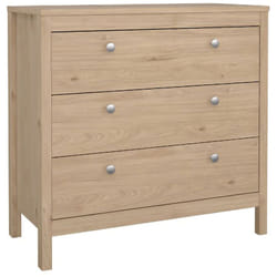 Cassettiera Sagar, Settimino multiuso, Comò camera da letto, Mobile con cassetti, 82x38 h80 cm, Rovere - Dmora