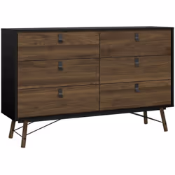 CREDENZA - Buffet da soggiorno, Madia da salotto, Dispensa da cucina, 150x40 h95 cm, Nero e Noce. STRUTTURA E UTILIZZO - Mobi ...