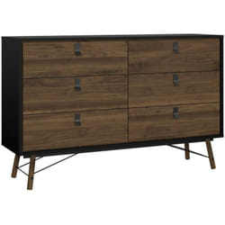 Credenza Anturio, Buffet da soggiorno, Madia da salotto, Dispensa da cucina, 150x40 h95 cm, Nero e Noce - Dmora