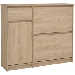 Scarpiera Todd, Mobile portascarpe, Armadio da ingresso multiuso, Mobiletto per calzature, 109x32 h93 cm, Rovere - Dmora