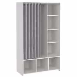 GUARDAROBA GRANDE - Mobile camera da letto, Cabina armadio portabiti, Armadio appendiabiti, 105x48 h180 cm, Bianco e Grigio. ...