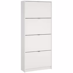 SCARPIERA - Mobile portascarpe, Armadio da ingresso multiuso, Mobiletto per calzature, 70x24 h162 cm, Bianco. STRUTTURA E UTI ...