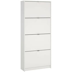 Scarpiera Epidoto, Mobile portascarpe, Armadio da ingresso multiuso, Mobiletto per calzature, 70x24 h162 cm, Bianco - Dmora