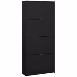 SCARPIERA - Mobile portascarpe, Armadio da ingresso multiuso, Mobiletto per calzature, 70x24 h162 cm, Nero. STRUTTURA E UTILI ...