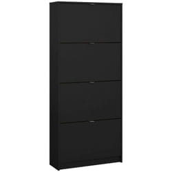 Scarpiera Epidoto, Mobile portascarpe, Armadio da ingresso multiuso, Mobiletto per calzature, 70x24 h162 cm, Nero - Dmora
