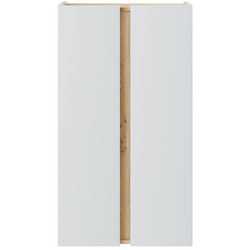 Scarpiera Gotto, Mobile portascarpe, Armadio da ingresso multiuso, Mobiletto per calzature, 57x35 h102 cm, Bianco e Rovere Nodi - Dmora