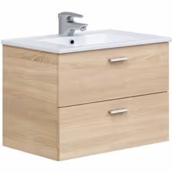MOBILE SOTTOLAVABO - Mobiletto da bagno, Contenitore porta lavabo, Armadio per lavandino, 70x45 h50 cm, Rovere. STRUTTURA E U ...
