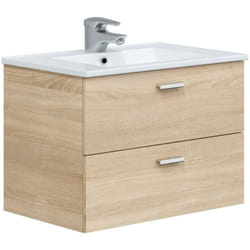 Dmora - Mobile sottolavabo Tico, Mobiletto da bagno, Contenitore porta lavabo, Armadio per lavandino, 70x45 h50 cm, Rovere