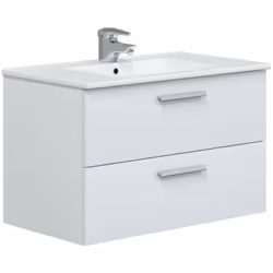 MOBILE SOTTOLAVABO - Mobiletto da bagno, Contenitore porta lavabo, Armadio per lavandino, 80x45 h50 cm, Bianco lucido. STRUTT ...
