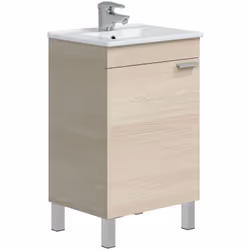 MOBILE SOTTOLAVABO - Mobiletto da bagno, Contenitore porta lavabo, Armadio per lavandino, 50x39 h80 cm, Rovere. STRUTTURA E U ...