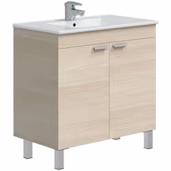 MOBILE SOTTOLAVABO - Mobiletto da bagno, Contenitore porta lavabo, Armadio per lavandino, 80x45 h80 cm, Rovere. STRUTTURA E U ...