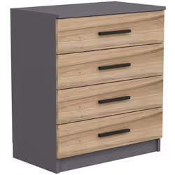 CASSETTIERA - Settimino multiuso, Comò camera da letto, Mobile con cassetti, 70x79 h42 cm, Noce. STRUTTURA E UTILIZZO - Mobil ...