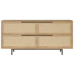 Dmora - Credenza Anterivo, Buffet da soggiorno, Madia da salotto, Dispensa da cucina, 160x45 h74 cm, Noce e Quercia