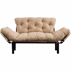 DIVANO LETTO 2 POSTI - Sofà trasformabile, Divanetto per ospiti, Poltrona letto contenitore, 155x70 h85 cm, Crema. STRUTTURA ...
