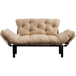 Divano letto 2 posti Guchol, Sofà trasformabile, Divanetto per ospiti, Poltrona letto contenitore, 155x70 h85 cm, Crema - Dmora