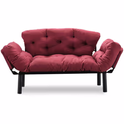 DIVANO LETTO 2 POSTI - Sofà trasformabile, Divanetto per ospiti, Poltrona letto contenitore, 155x70 h85 cm, Rosso. STRUTTURA ...