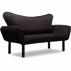 DIVANO LETTO 2 POSTI - Sofà trasformabile, Divanetto per ospiti, Poltrona letto contenitore, 140x65 h70 cm, Nero. STRUTTURA E ...