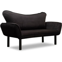 Divano letto 2 posti Hone, Sofà trasformabile, Divanetto per ospiti, Poltrona letto contenitore, 140x65 h70 cm, Nero - Dmora