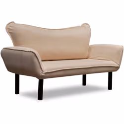 DIVANO LETTO 2 POSTI - Sofà trasformabile, Divanetto per ospiti, Poltrona letto contenitore, 140x65 h70 cm, Crema. STRUTTURA ...