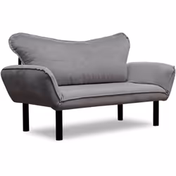 DIVANO LETTO 2 POSTI - Sofà trasformabile, Divanetto per ospiti, Poltrona letto contenitore, 140x65 h70 cm, Grigio. STRUTTURA ...