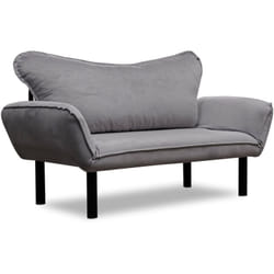 Divano letto 2 posti Hone, Sofà trasformabile, Divanetto per ospiti, Poltrona letto contenitore, 140x65 h70 cm, Grigio - Dmora
