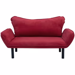 DIVANO LETTO 2 POSTI - Sofà trasformabile, Divanetto per ospiti, Poltrona letto contenitore, 140x65 h70 cm, Rosso. STRUTTURA ...