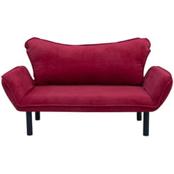 Divano letto 2 posti Hone, Sofà trasformabile, Divanetto per ospiti, Poltrona letto contenitore, 140x65 h70 cm, Rosso - Dmora
