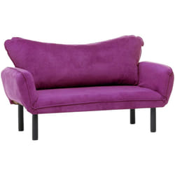 Dmora - Divano letto 2 posti Mindulle, Sofà trasformabile, Divanetto per ospiti, Poltrona letto contenitore, 140x65 h70 cm, Viola