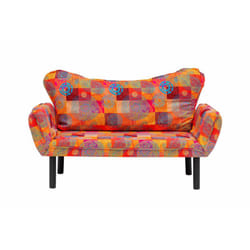 Divano letto 2 posti Hone, Sofà trasformabile, Divanetto per ospiti, Poltrona letto contenitore, 150x65 h40 cm, Multicolore - Dmora