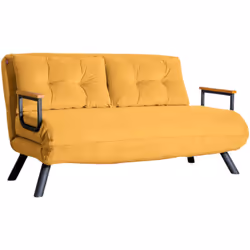 DIVANO LETTO 2 POSTI - Sofà trasformabile, Divanetto per ospiti, Poltrona letto contenitore, 133x78 h78 cm, Giallo. STRUTTURA ...