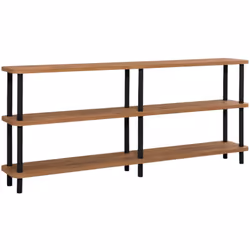 LIBRERIA - Scaffale da ufficio, Mobile portalibri, Biblioteca, 180x35 h75 cm, Nero e Quercia. STRUTTURA E UTILIZZO - Mobile p ...