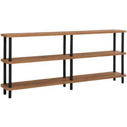 Libreria Thuja, Scaffale da ufficio, Mobile portalibri, Biblioteca, 180x35 h75 cm, Nero e Quercia - Dmora
