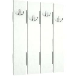 Dmora - Mobile da ingresso Joachim, Entratina appendiabiti, Composizione per atrio, Consolle portaoggetti multifunzione, 65x4 h80 cm, Bianco
