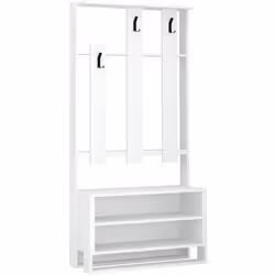 MOBILE DA INGRESSO - Entratina appendiabiti, Composizione per atrio, Consolle portaoggetti multifunzione, 90x36 h180 cm, Bian ...