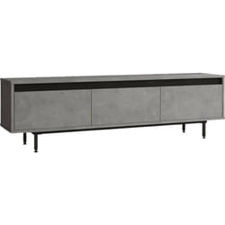 Dmora - Mobile porta tv Titli, Credenza da soggiorno, Armadio basso per tv, Base parete attrezzata, 160x36 h45 cm, Argento e Nero
