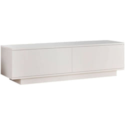 Mobile porta tv Kenneth, Credenza da soggiorno, Armadio basso per tv, Base parete attrezzata, 140x36 h38 cm, Bianco - Dmora