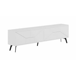 Dmora - Mobile porta tv OlgadiKiev, Credenza da soggiorno, Armadio basso per tv, Base parete attrezzata, 180x30 h50 cm, Bianco