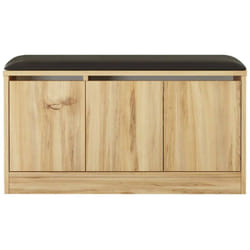 Scarpiera Arganetta, Mobile portascarpe, Armadio da ingresso multiuso, Mobiletto per calzature, 90x36 h46 cm, Quercia - Dmora