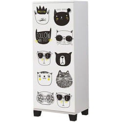Scarpiera Kika, Mobile portascarpe, Armadio da ingresso multiuso, Mobiletto per calzature, 50x38 h127 cm, Bianco e Nero - Dmora