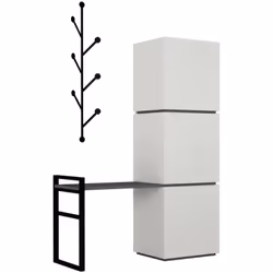 SCARPIERA - Mobile portascarpe, Armadio da ingresso multiuso, Mobiletto per calzature, 109x39 h149 cm, Bianco e Antracite. ST ...