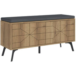 Scarpiera Velma, Mobile portascarpe, Armadio da ingresso multiuso, Mobiletto per calzature, 107x35 h55 cm, Quercia - Dmora