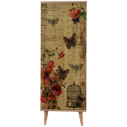 Scarpiera Dacrydium, Mobile portascarpe, Armadio da ingresso multiuso, Mobiletto per calzature, 50x38 h135 cm, Quercia e Multicolore - Dmora