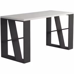 SCRIVANIA - Scrittoio multiuso, Tavolo per ufficio porta PC, Piano di lavoro, 140x60 h75 cm, Bianco e Antracite. STRUTTURA E ...
