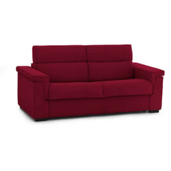 Divano fisso 3 posti Cantu, Sofà lineare per salotto, imbottito, sfoderabile, Qualità 100% Made in Italy, 225x95 h100 cm, Rosso - Dmora