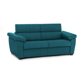 Dmora - Divano fisso 3 posti Giffone, Sofà lineare per salotto, imbottito, sfoderabile, Qualità 100% Made in Italy, 225x95 h100 cm, Azzurro