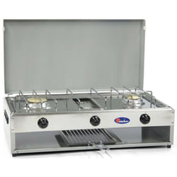 Cf Parker - Fornello a gas gpl / metano a 2 fuochi Pianale in acciaio inox bruciatore grill da 1,5 Kw cfparker mod. 552G Colore: Grigio Metano